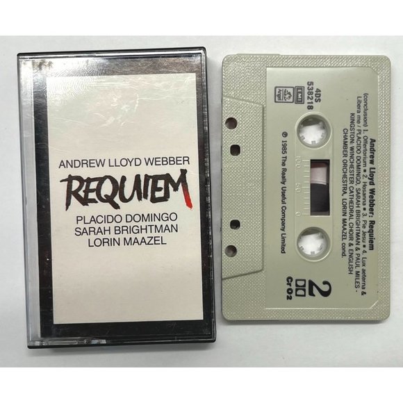 Requiem Andrew Lloyd Webber Cassette Tape 1985 Placido Domingo Lorin Maazel - Picture 2 of 6